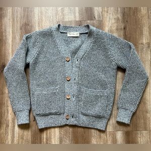Rylee + Cru waffle cardigan kids (gender neutral) sz 4-5 yo. marl gray color